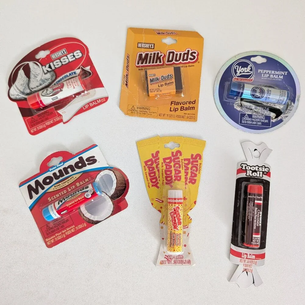 Lotta Luv Lip Balm Lot Sugar Daddy Milk Duds Tootsie Roll Novelty SEALED